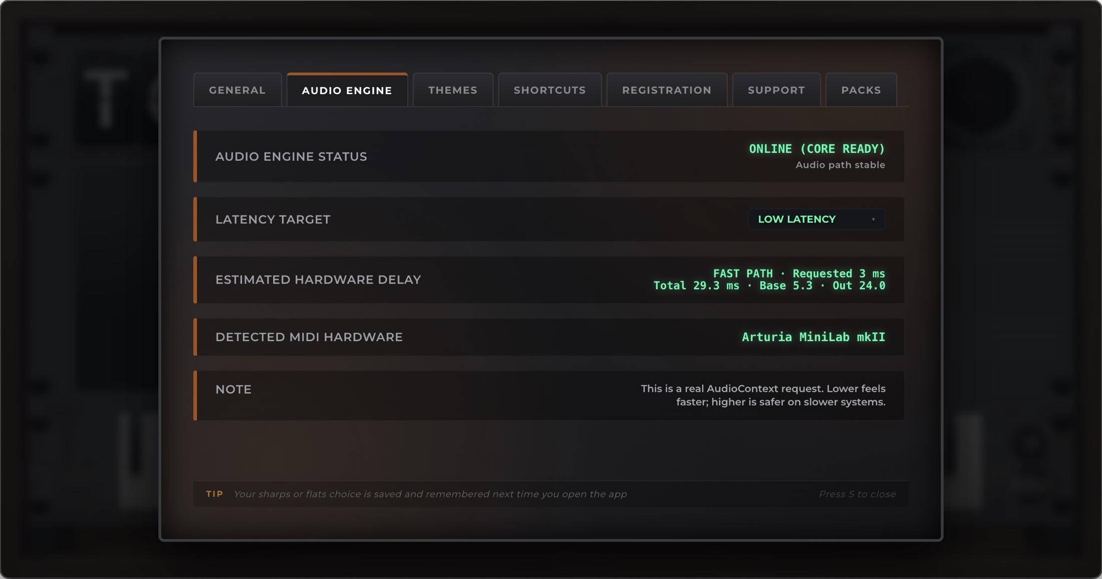 Audio Engine Settings